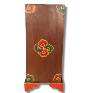 Tibetan Style Triangle 3 Drawers Side Table - Orange