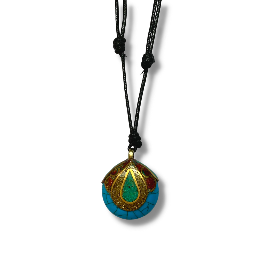 Turquoise Howlite Capped Pendant