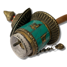 Load image into Gallery viewer, Turquoise Mani Prayer Wheel - Hand Held